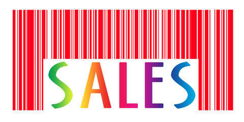 Concept of barcode with sales text printed on it