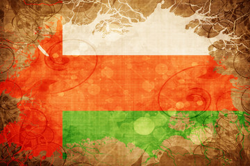 Grunge vintage Oman flag