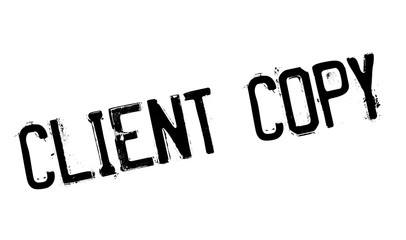Client Copy rubber stamp. Grunge design with dust scratches. Effects can be easily removed for a clean, crisp look. Color is easily changed.