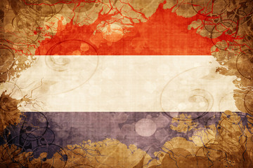 Grunge vintage Netherlands flag
