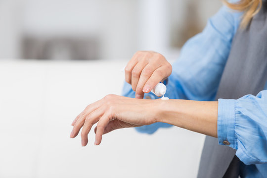 beautiful female hands with cream