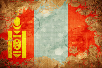 Grunge vintage Mongolia flag