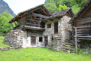 Fototapeta na wymiar Medieval farm in Tessin, Switzerland