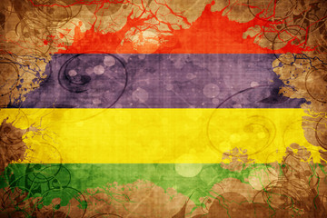 Grunge vintage Mauritius flag
