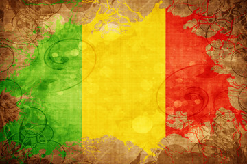 Grunge vintage Mali flag