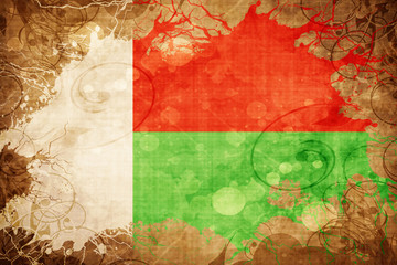 Grunge vintage Madagascar flag