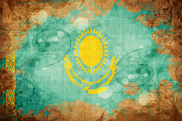 Grunge vintage Kazakhstan flag