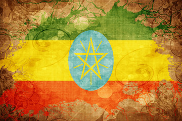 Grunge vintage Ethiopia flag