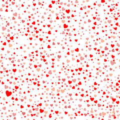 Seamless pattern with red hearts