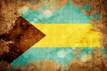 Grunge vintage Bahamas flag