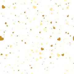 Seamless pattern with gold hearts