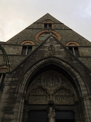 Fototapeta na wymiar Antique Church history building view in Belgium