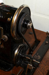 Power wheel of an old sewing machine
