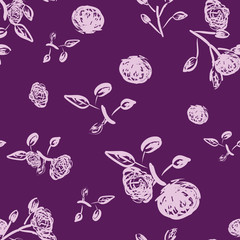 Abstract seamless pattern of cute hand painted flowers ?