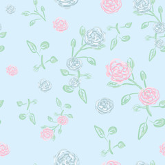 Abstract seamless pattern of cute hand painted flowers ?