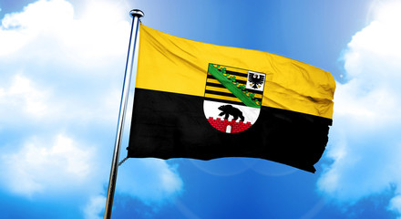 Saxony anhalt, sachsen flag, 3D rendering