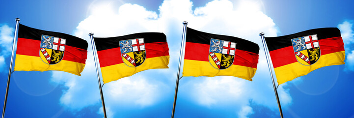 Saarland flag, 3D rendering