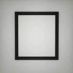 black frame on a white background. Mockup 3d render