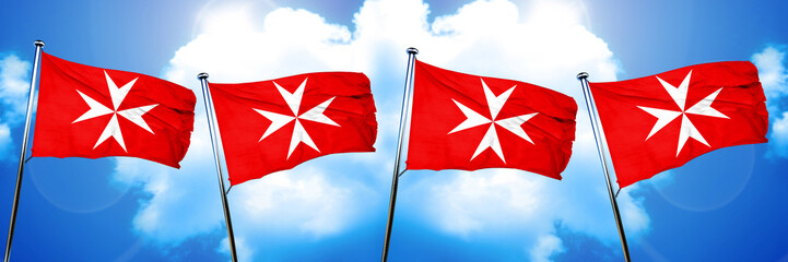 Malta knights flag flag, 3D rendering
