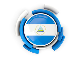 Round flag of nicaragua with color pattern