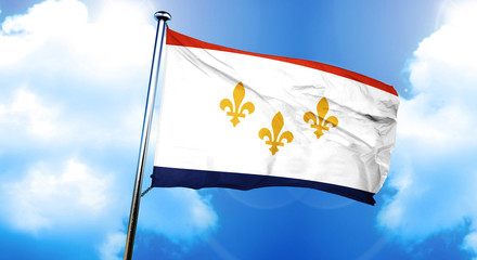 New Orleans flag, 3D rendering
