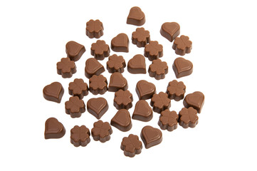 chocolate candies isolated