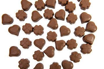 chocolate candies isolated
