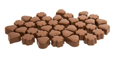 chocolate candies isolated