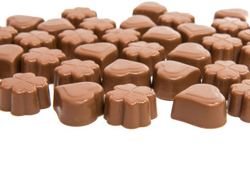 chocolate candies isolated