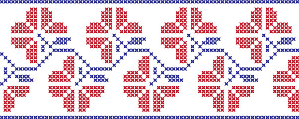 Fototapeta na wymiar embroidered Ukrainian national pattern cross