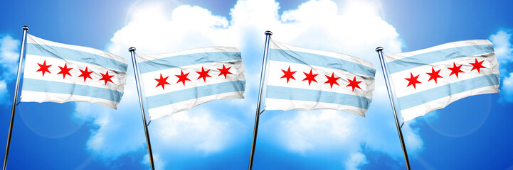 Chicago flag, 3D rendering