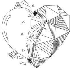 half-triangle heart