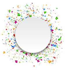 Festive Celebration Bright Confetti with Circle Frame Isolated o