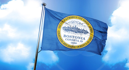Boston flag, 3D rendering