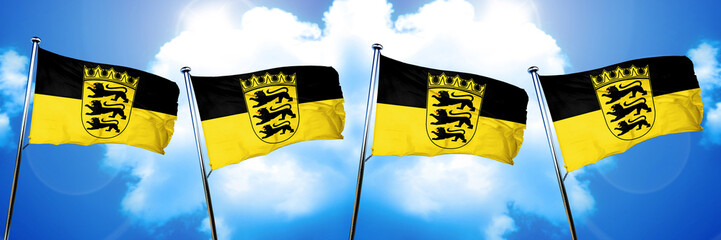 Baden Wurttemberg flag, 3D rendering