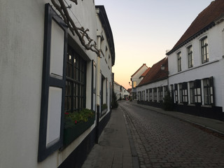 Beautiful white town and small road