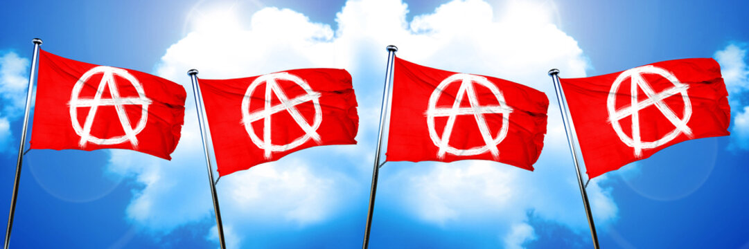 Anarchist Sign Flag, 3D Rendering