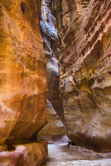 Ancient abandoned rock city of Petra in Jordan tourist attraction 