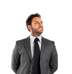 Smiling businessman isolated on white background