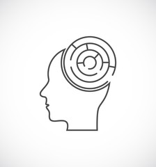 head with maze labyrinth