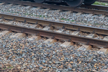 Train railways with little stones useful for background