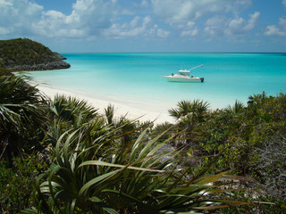 Fototapeta na wymiar Beautiful carribean bahamas anchorage