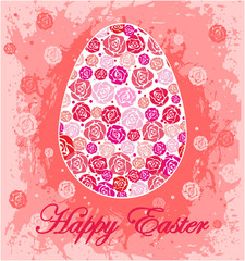 Happy Easter greeting card with egg