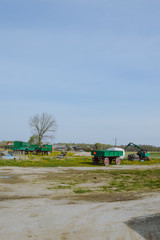 Fototapeta premium Wide view of farm buildings