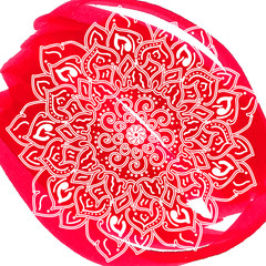 Vector ornamental Lotus flower, ethnic art, patterned Indian paisley.