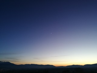 chain of the Apennines at sunset