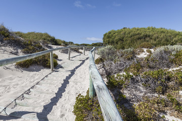 Fototapeta na wymiar Scenic view over one of the beaches of Rottnest island, Australi