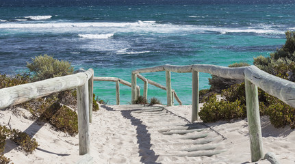 Scenic view over one of the beaches of Rottnest island, Australi - obrazy, fototapety, plakaty