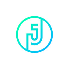 Letter J logo,Circle shape symbol,Digital,Technology,Media