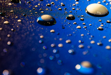 abstract water drops on illuminated screen